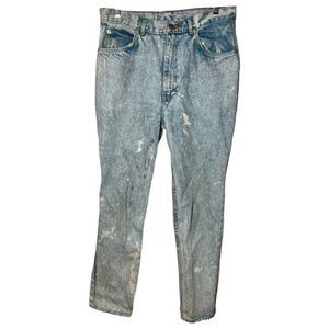 Vintage 1980s Jordache Acid Washed Bleached Grunge Jeans Straight Leg Women’s 10